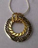 Circle Necklace with Small Circle Pendant in Gold